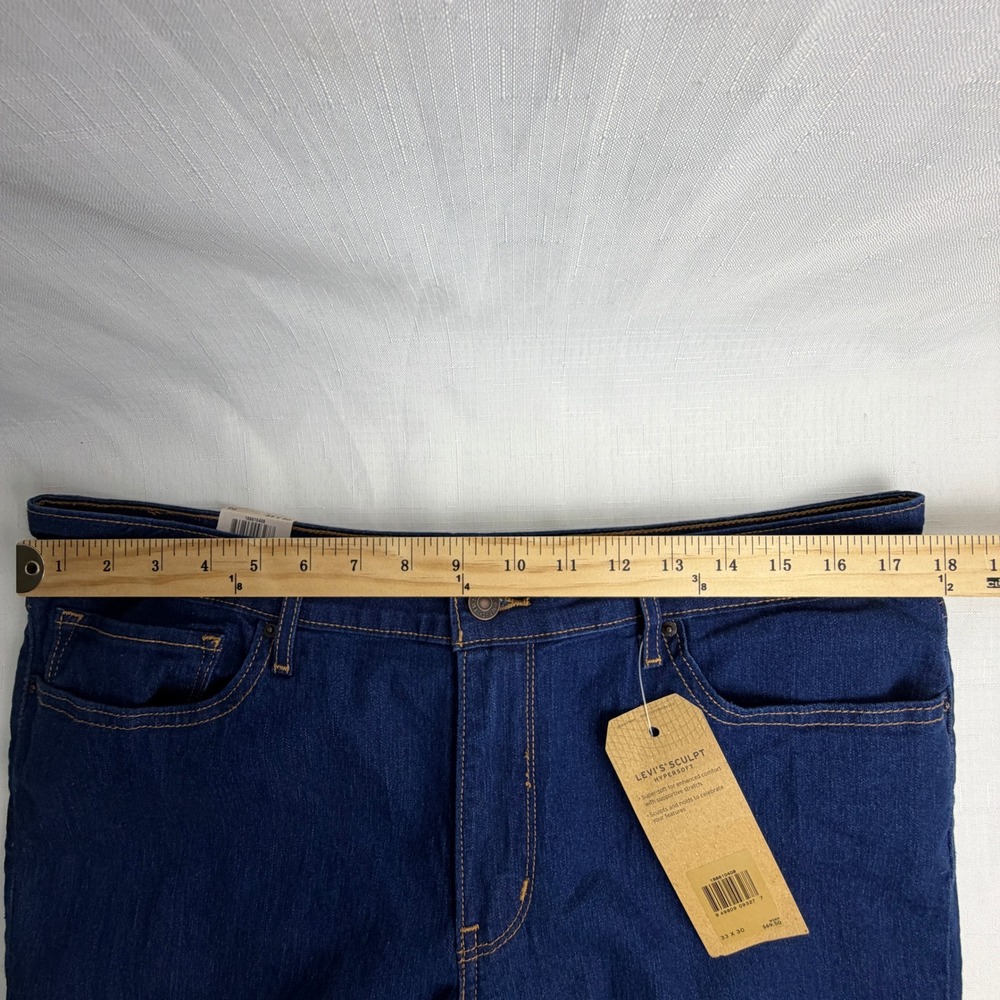 Levi's 711 Skinny Jeans Women 16 (33 x 30) Hypersoft Sculpt Dark Wash Denim - Picture 13 of 16